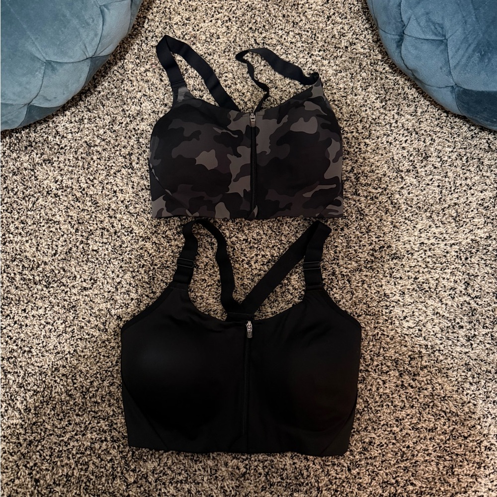 All in Motion Black and Gray Camouflage Sports Bras
